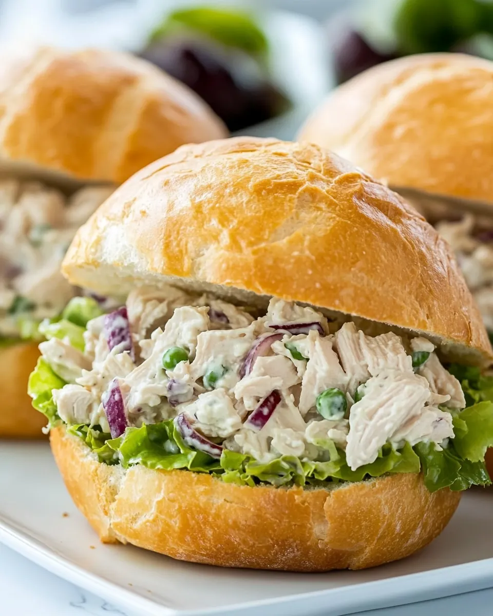 Delicious Best Chicken Salad Sandwiches plate image