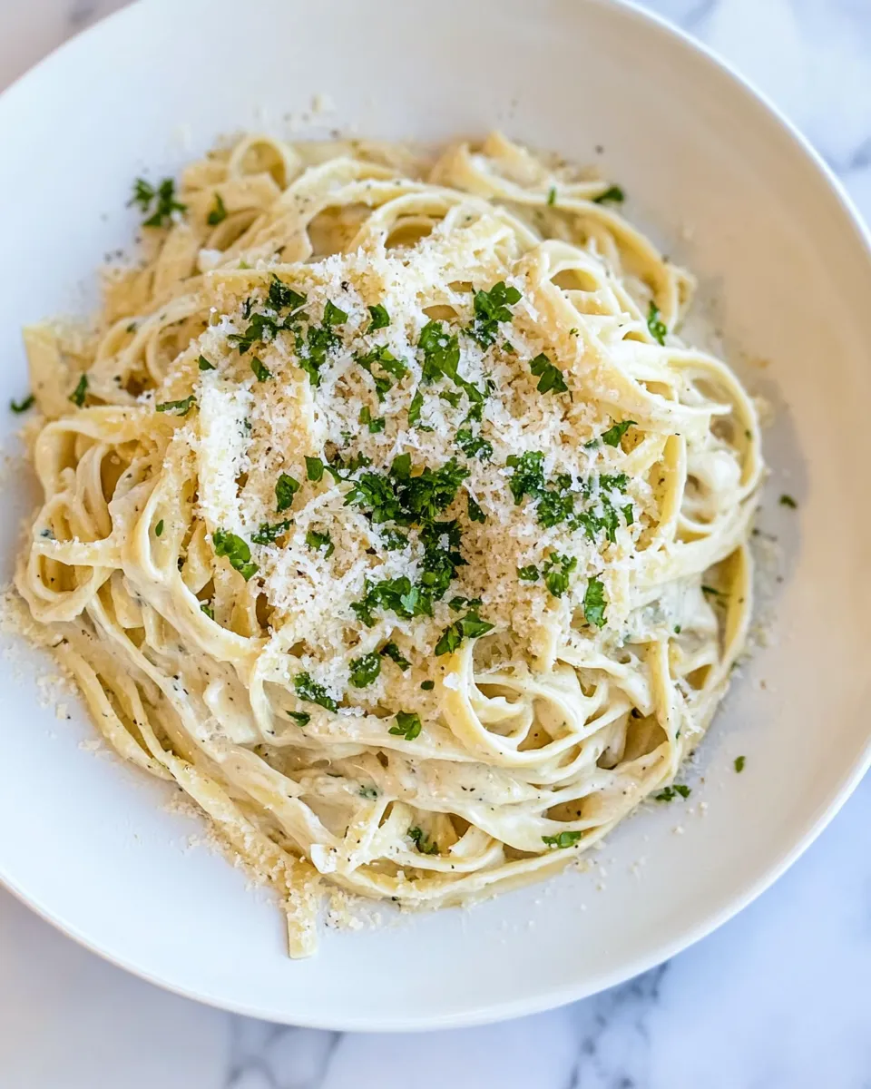 delicious Best Ever Fettuccine Alfredo shot