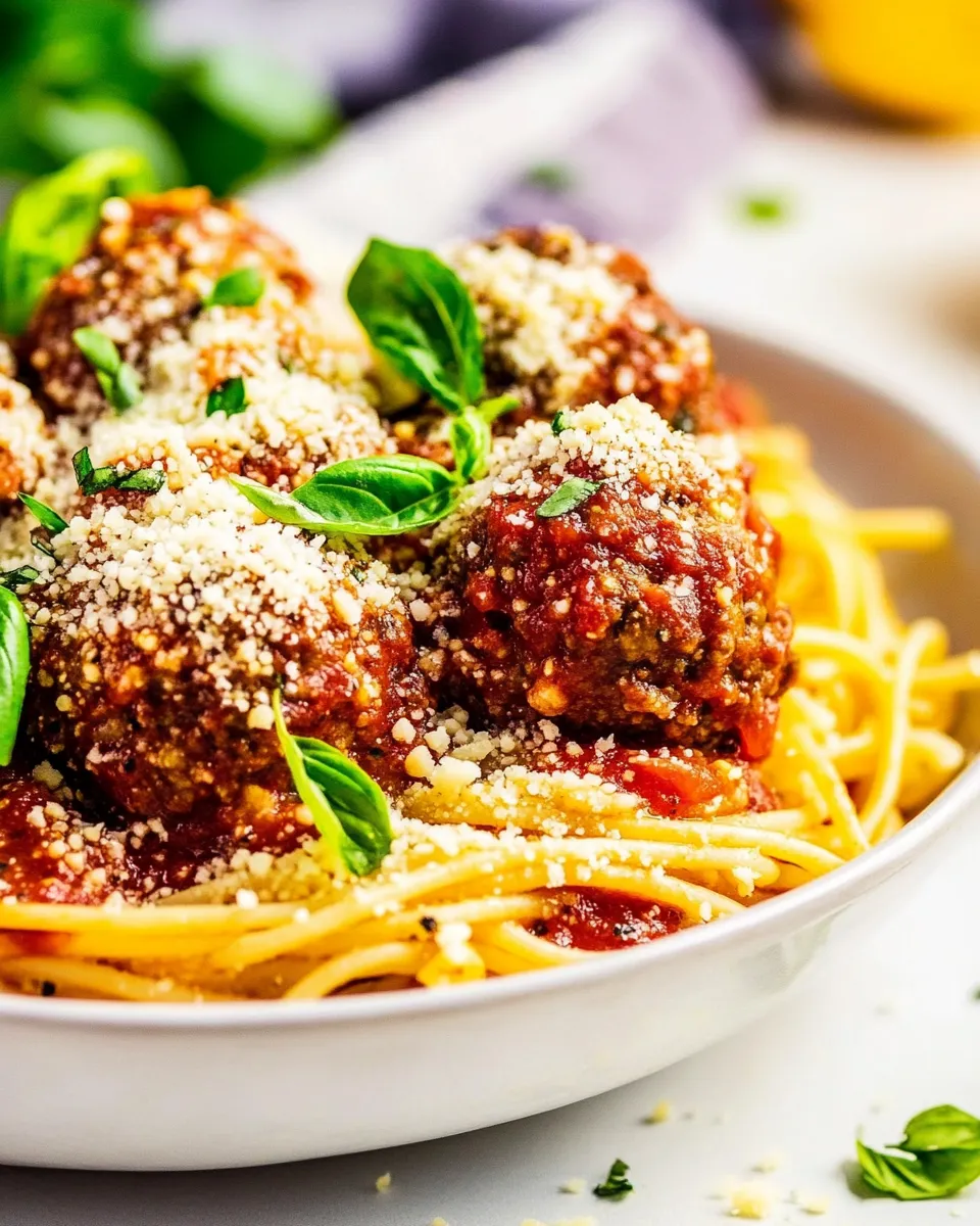 delicious Best Ever Spaghetti and Meatballs plate image