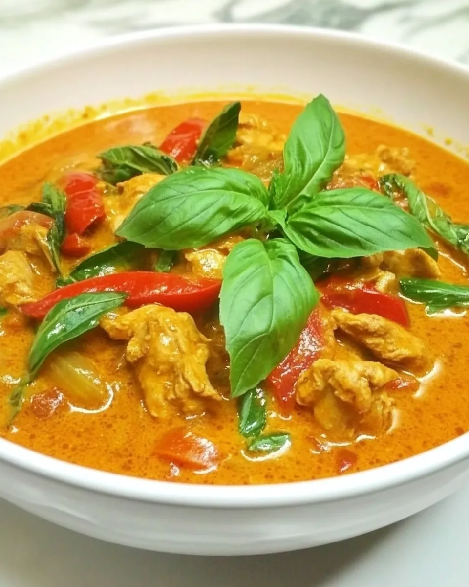 Homemade Best Thai Panang Chicken Curry photo