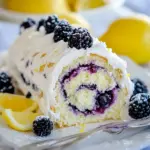 Homemade Blackberry Lemon Cake Roll photo