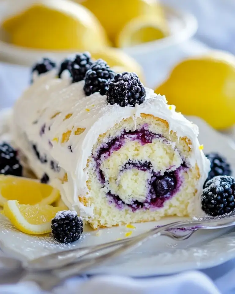 Homemade Blackberry Lemon Cake Roll photo