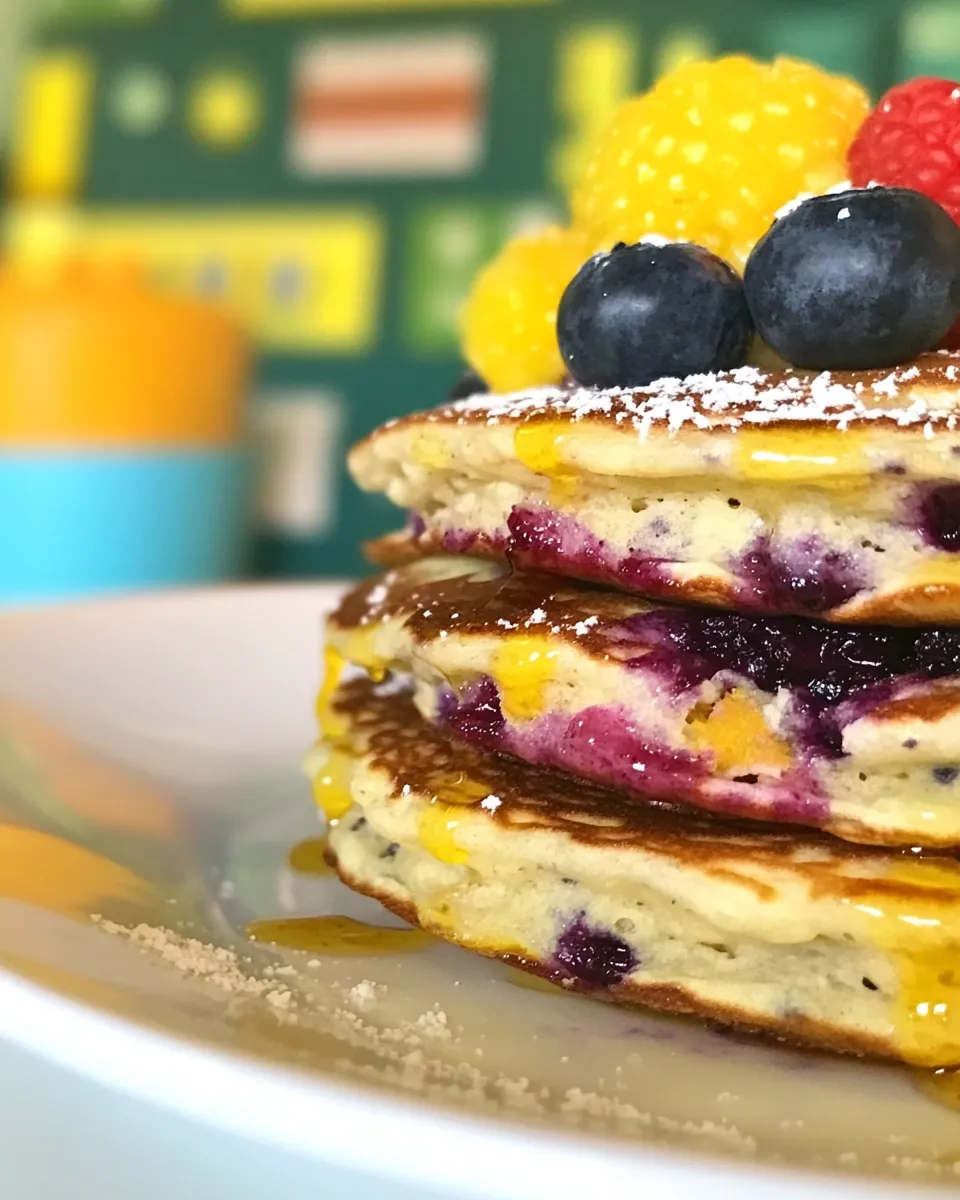 Homemade Blueberry Cottage Cheese Pancakes photo
