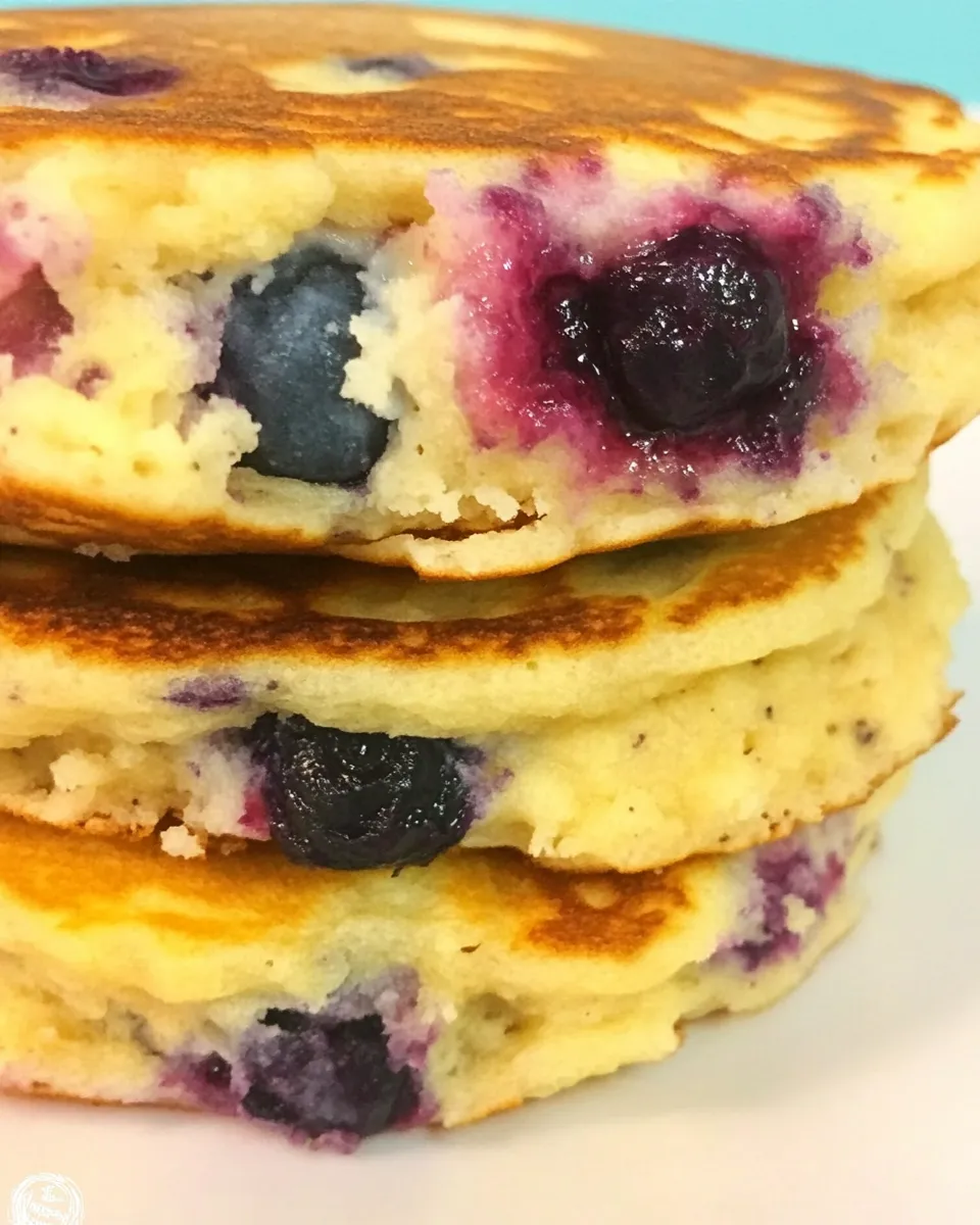 Delicious Blueberry Cottage Cheese Pancakes plate image