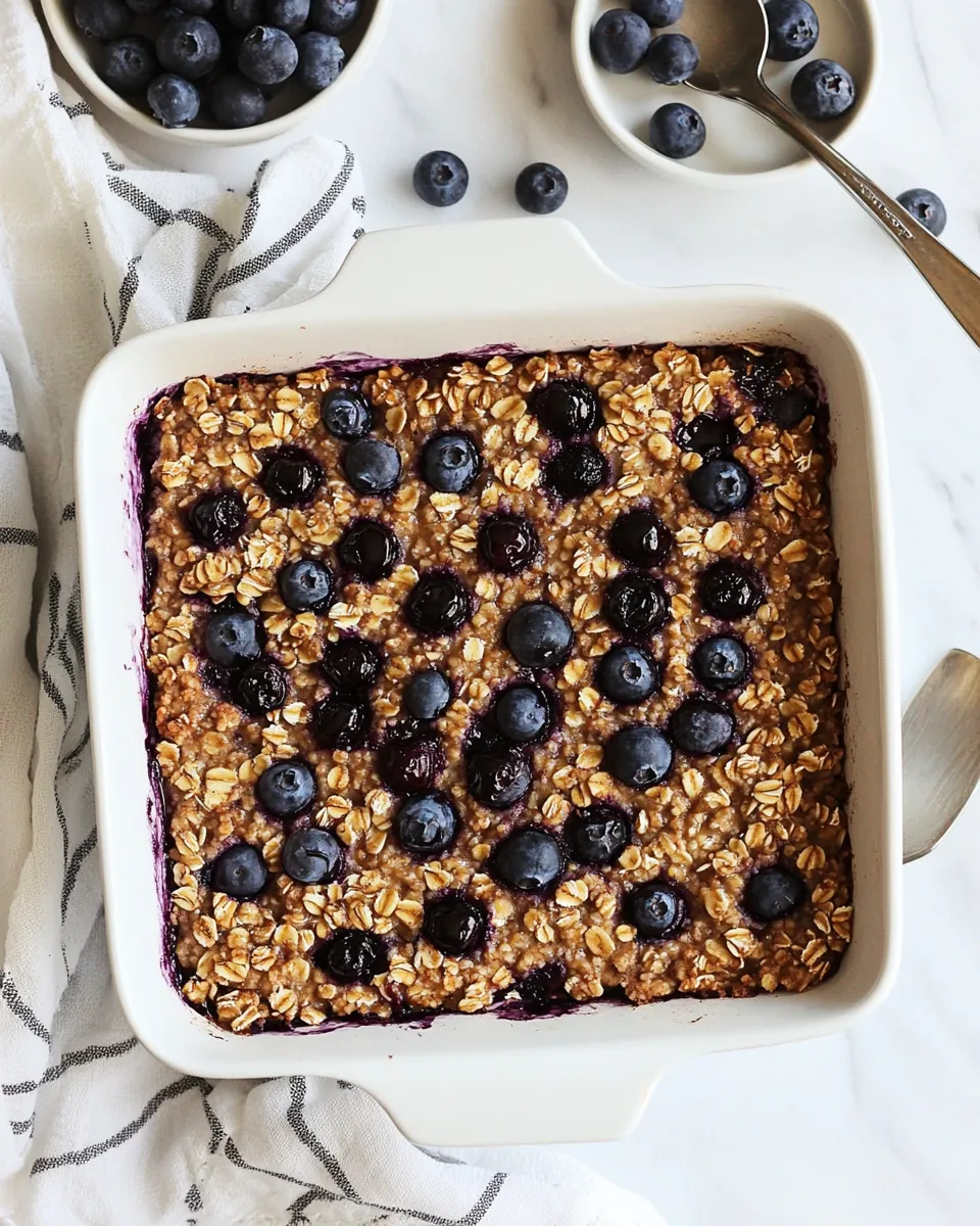 delicious Blueberry Maple Baked Oatmeal plate image