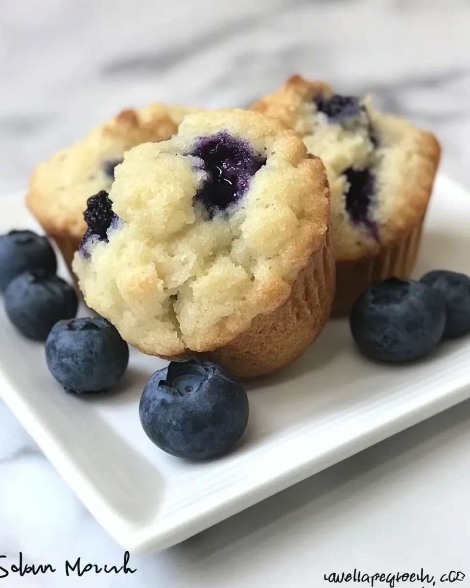 Delicious Blueberry Sour Cream Muffins plate image
