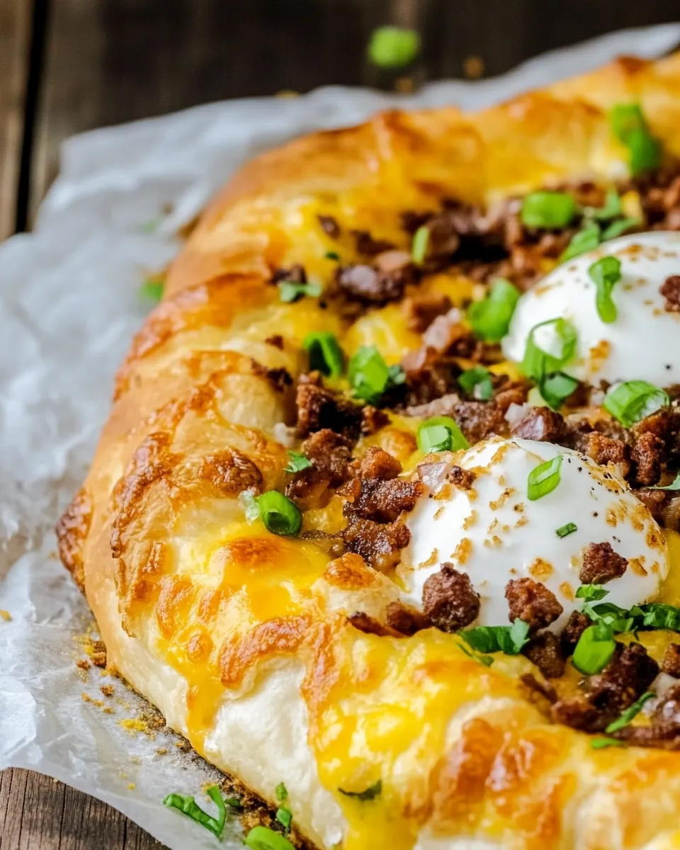 Delicious Breakfast Crescent Pizza dish photo