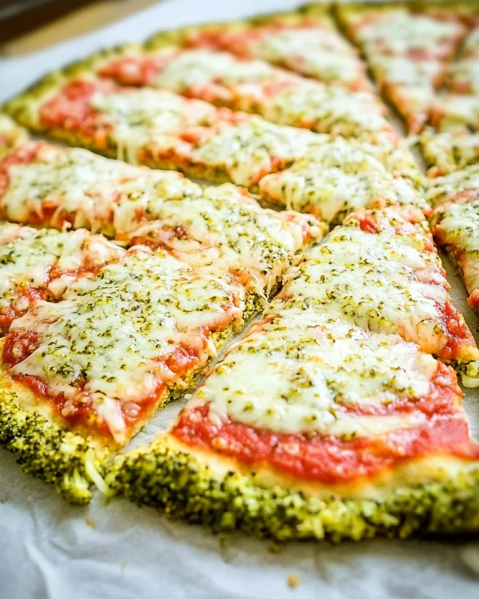 Delicious Broccoli Crust Pizza plate image
