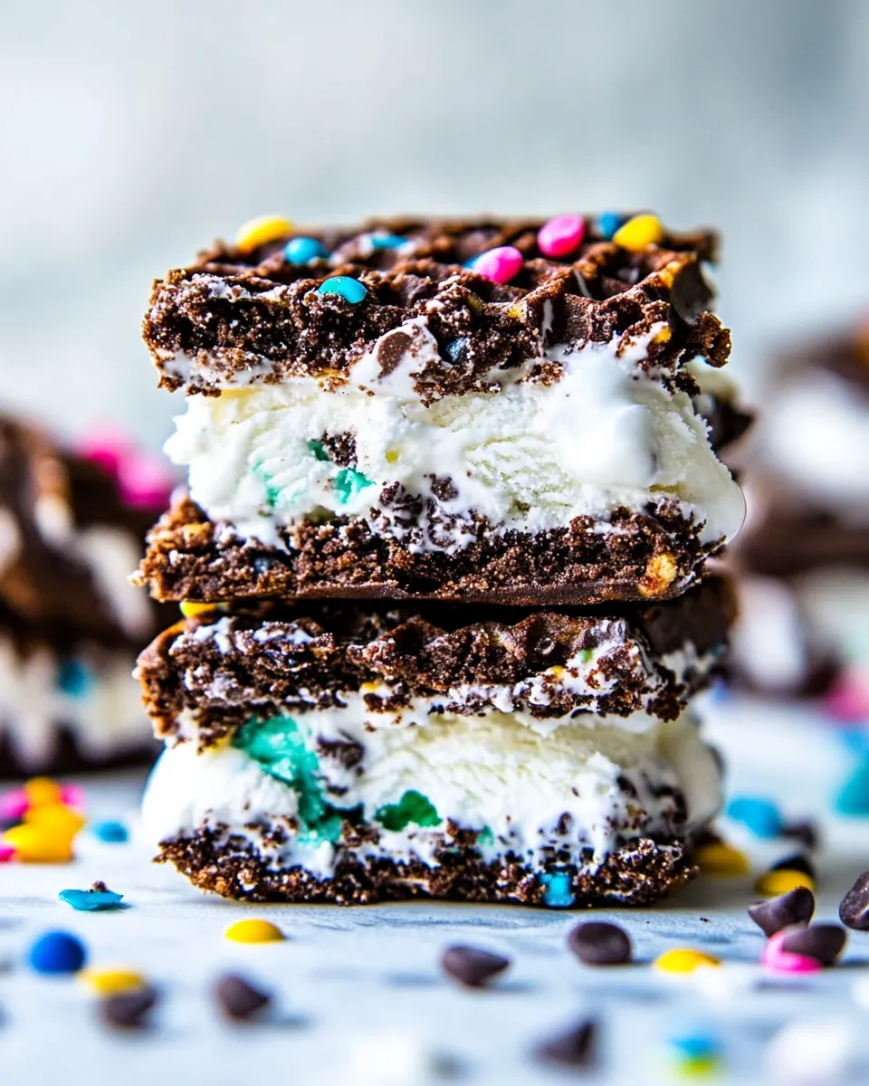 Homemade Brownie Waffle Ice Cream Sandwiches photo