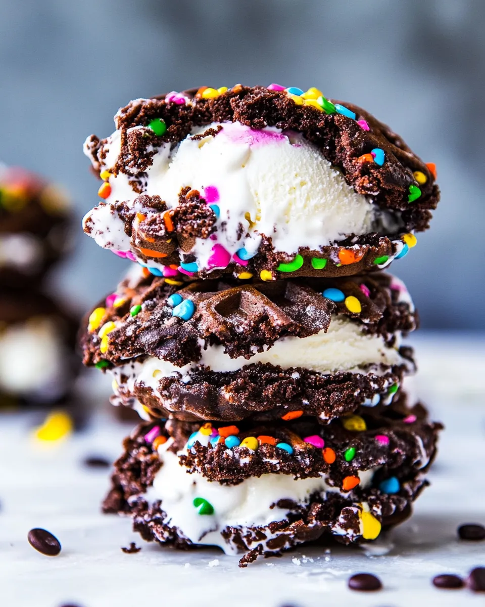 Easy Brownie Waffle Ice Cream Sandwiches plate image