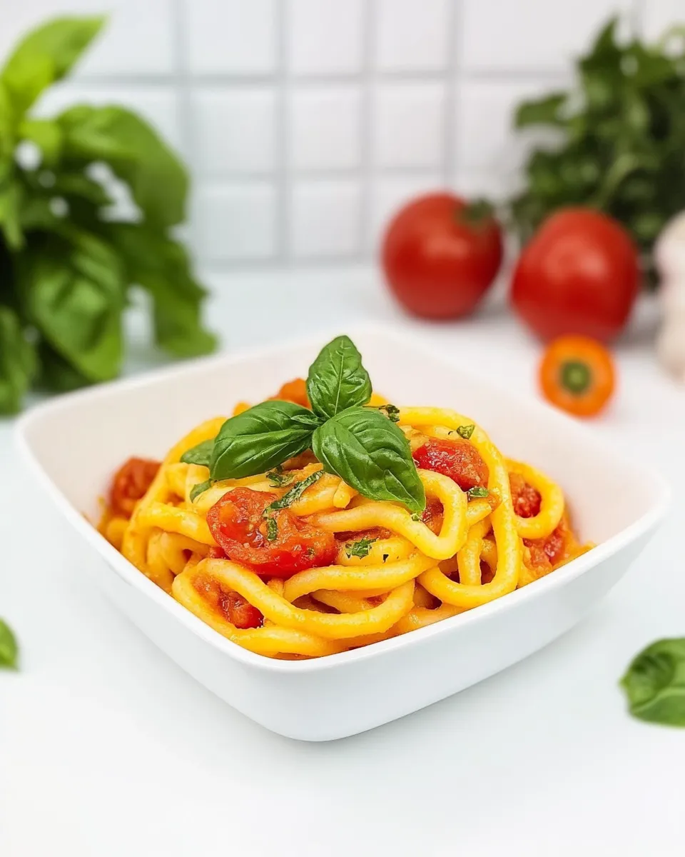 Delicious Bucatini Pomodoro dish photo