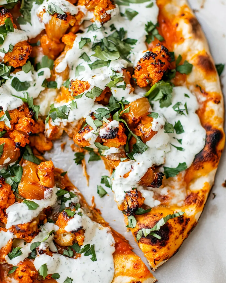 Classic Buffalo Cauliflower Pizza with Roasted Onion Cream image