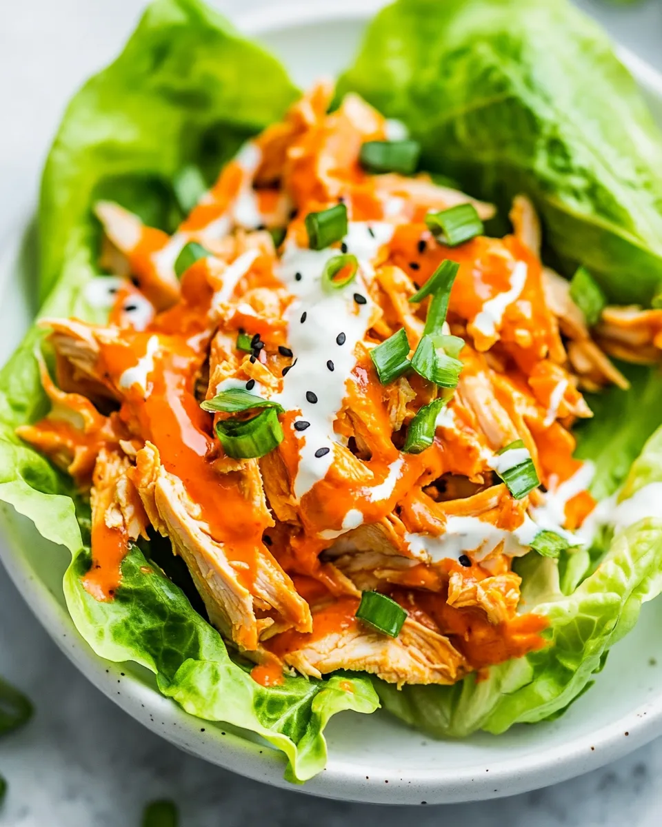 Classic Buffalo Chicken Lettuce Wraps (Slow Cooker, Instant Pot) image
