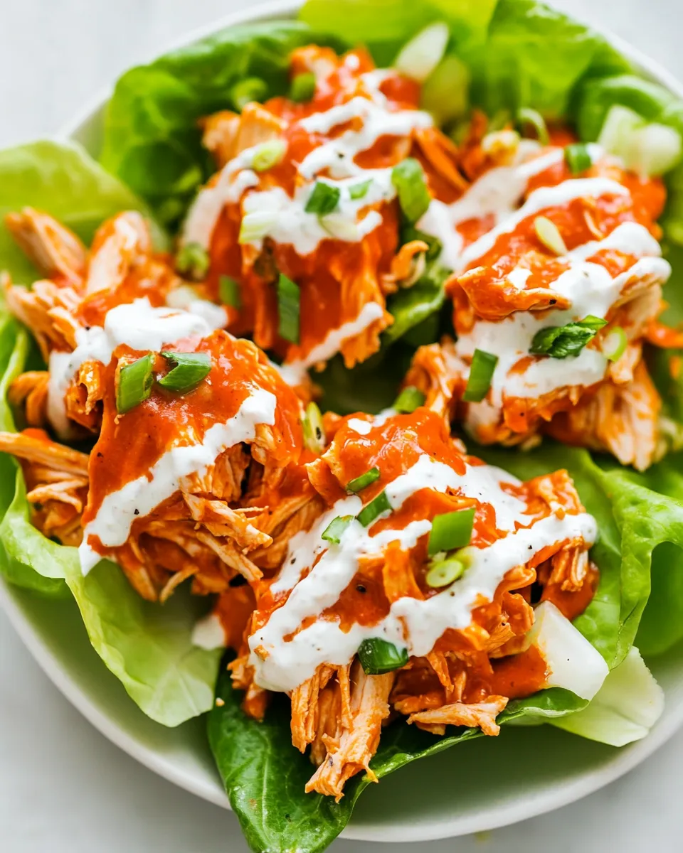 Delicious Buffalo Chicken Lettuce Wraps (Slow Cooker, Instant Pot) dish photo