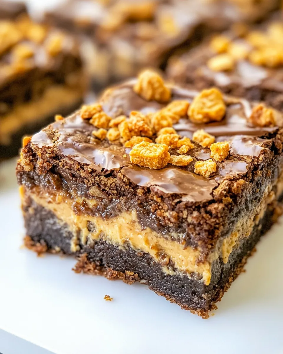 Delicious Butterfinger Cheesecake Brownies shot
