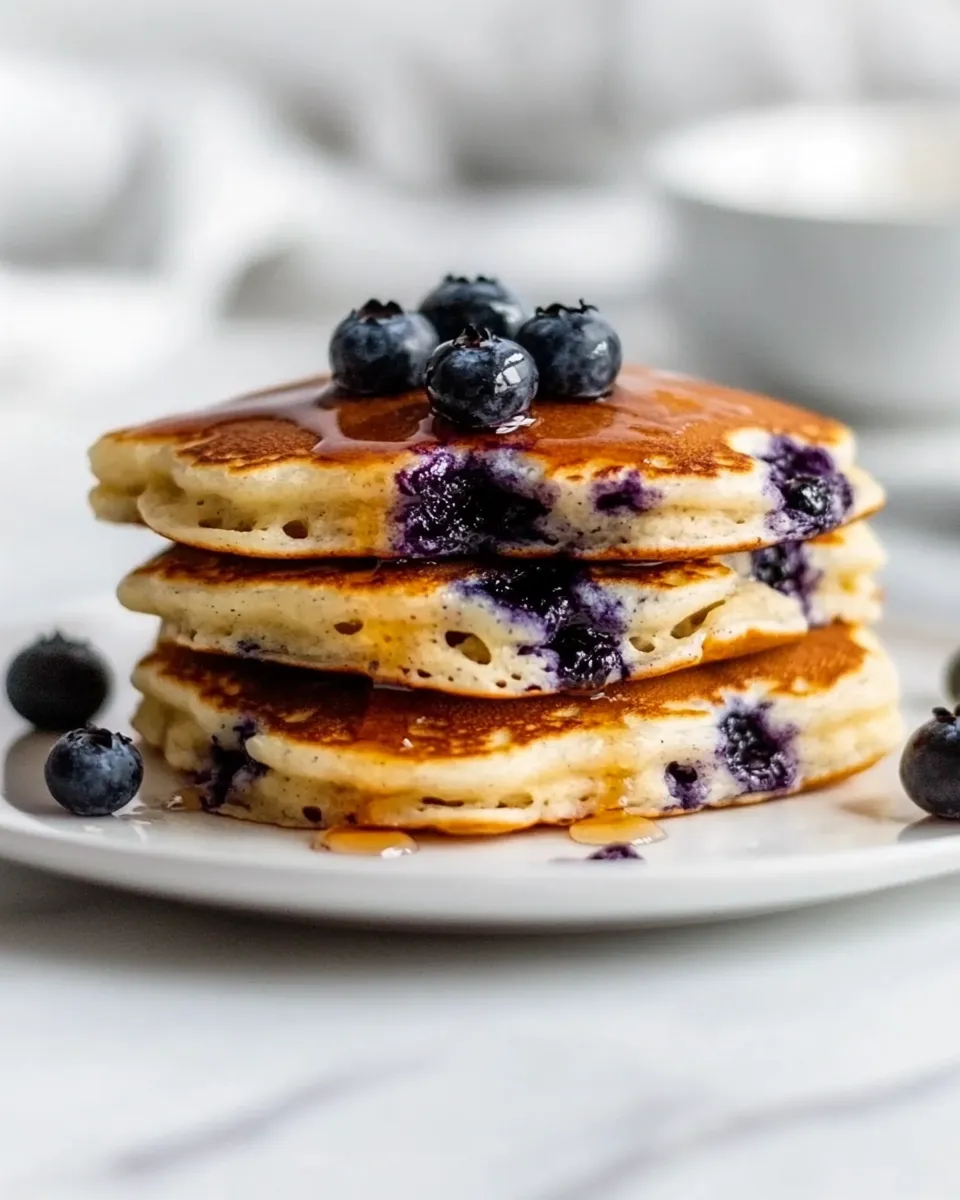 Delicious Buttermilk Blueberry Pancakes plate image