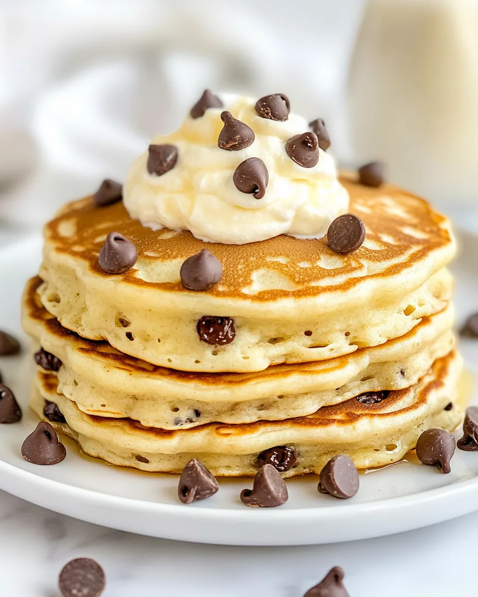 Delicious Buttermilk Chocolate Chip Pancakes plate image