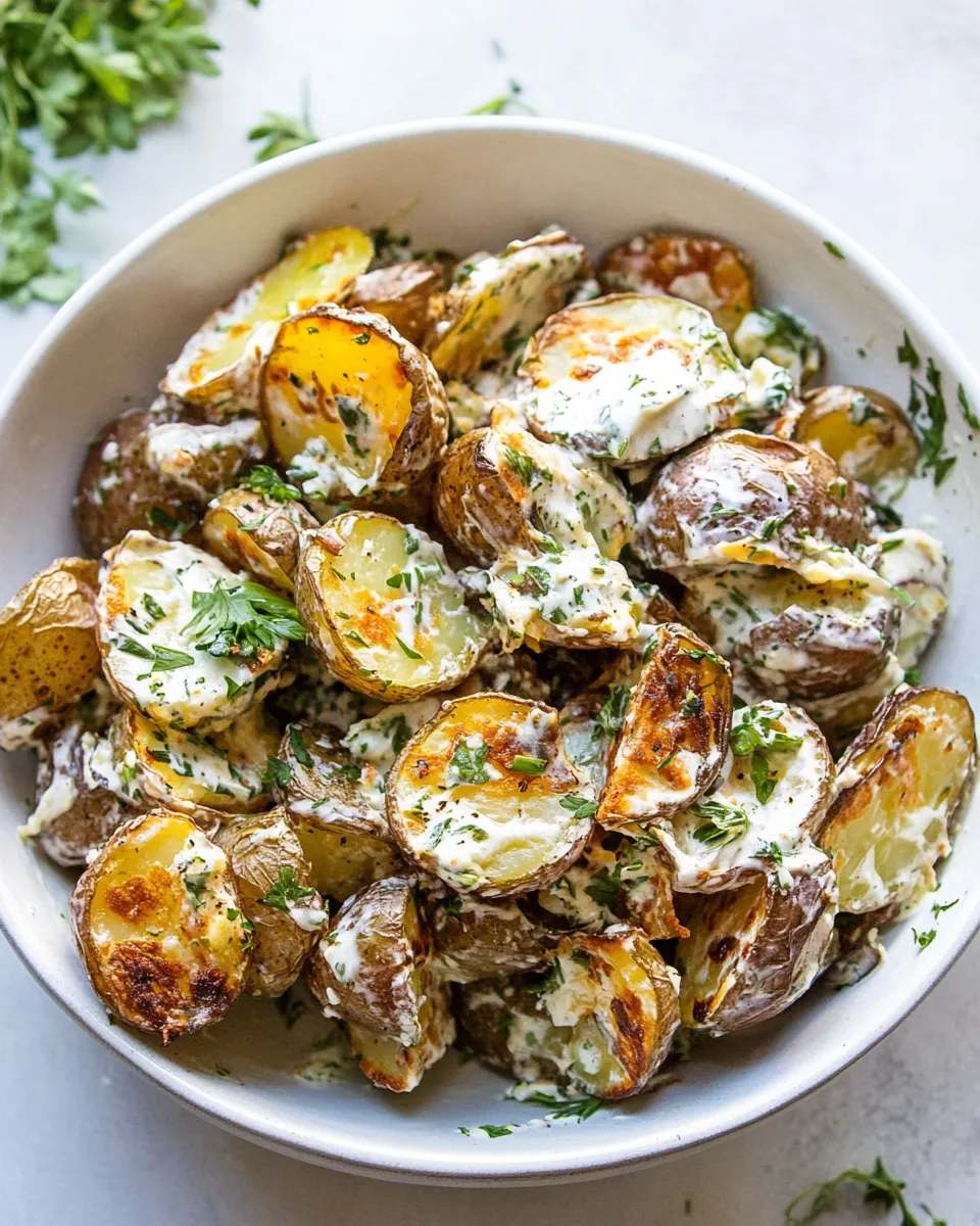 Classic Buttermilk Herb Smashed Potato Salad. image