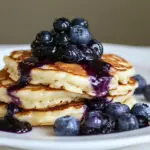 homemade Buttermilk Pancakes with Blueberry Compote photo