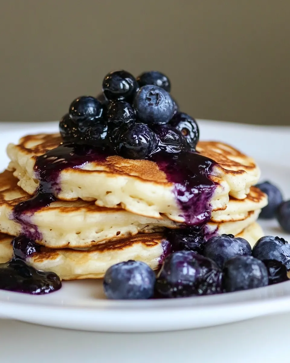 homemade Buttermilk Pancakes with Blueberry Compote photo