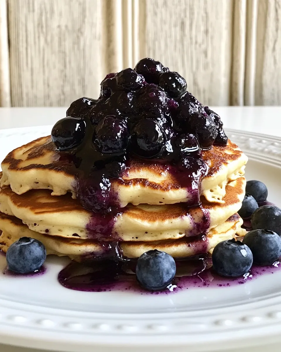 easy Buttermilk Pancakes with Blueberry Compote recipe photo