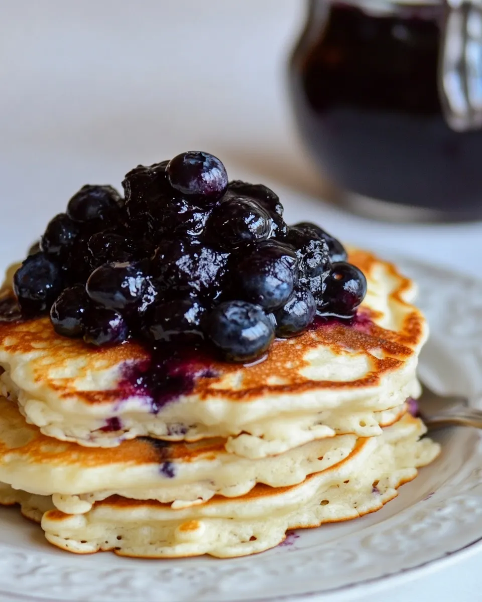 delicious Buttermilk Pancakes with Blueberry Compote dish photo