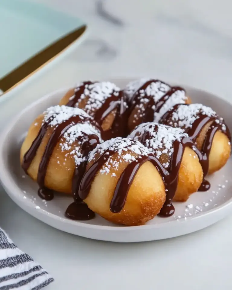 Homemade Buuelos with Warm Chocolate Sauce photo