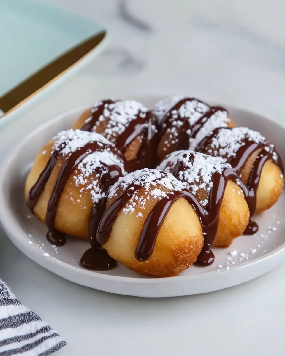 Homemade Buuelos with Warm Chocolate Sauce photo