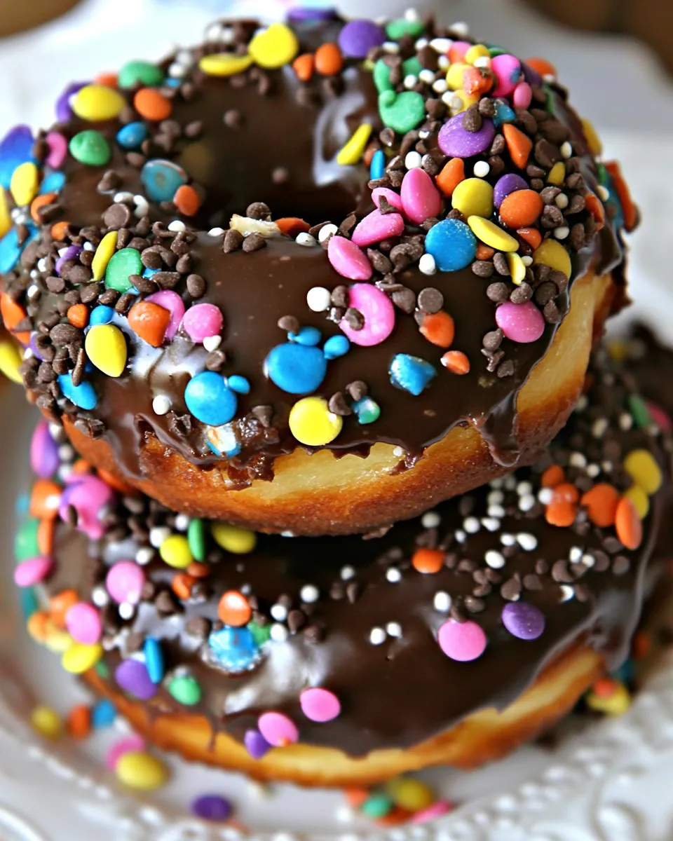 Delicious Cake Mix Donuts with Chocolate Glaze shot
