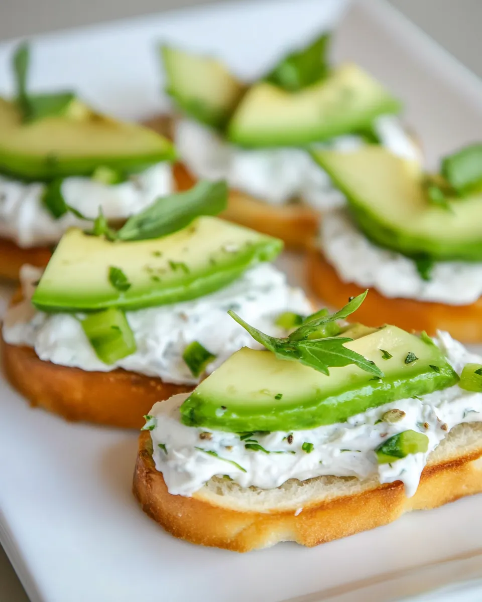 Classic Canapes with Garlic Herb Cream Cheese and Avocado image