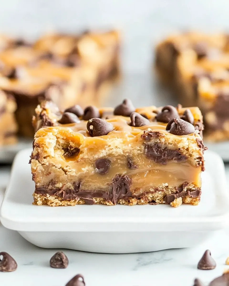 classic Caramel Peanut Butter Chocolate Chip Gooey Bars image