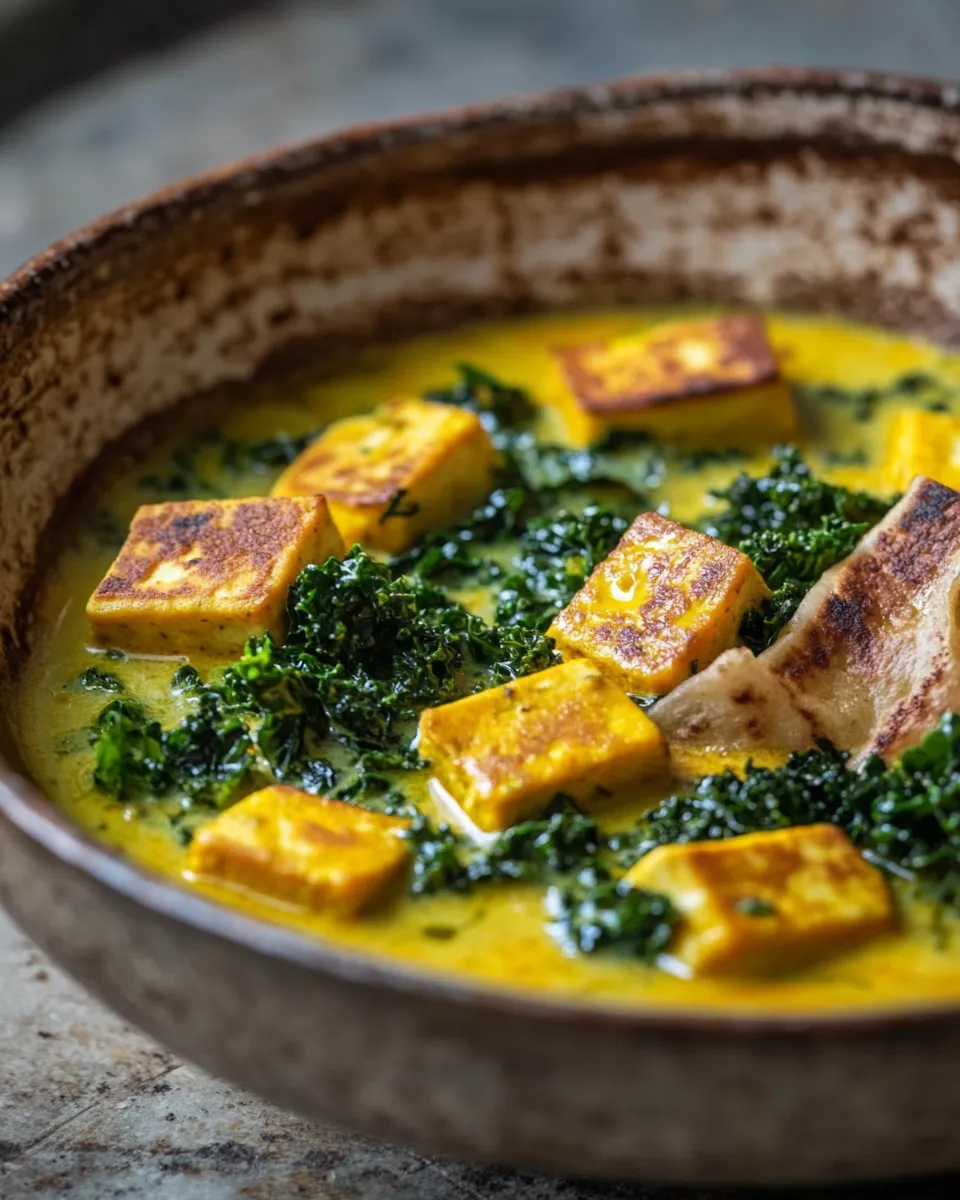 Homemade Carrot Curry with Kale and Paneer photo
