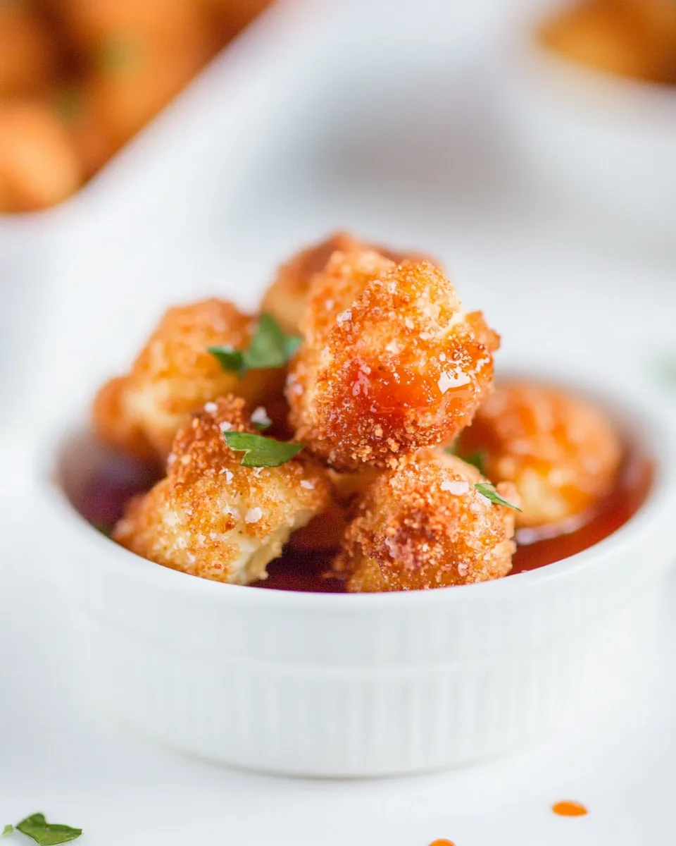 Delicious Cauliflower Bites in Honey Sriracha Sauce shot