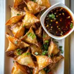 Homemade Cheese Rangoons with Sweet Ginger Chili Sauce. recipe photo