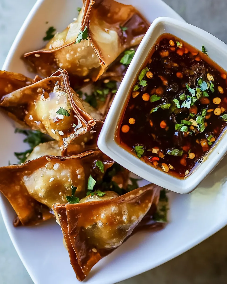 Classic Cheese Rangoons with Sweet Ginger Chili Sauce. dish photo