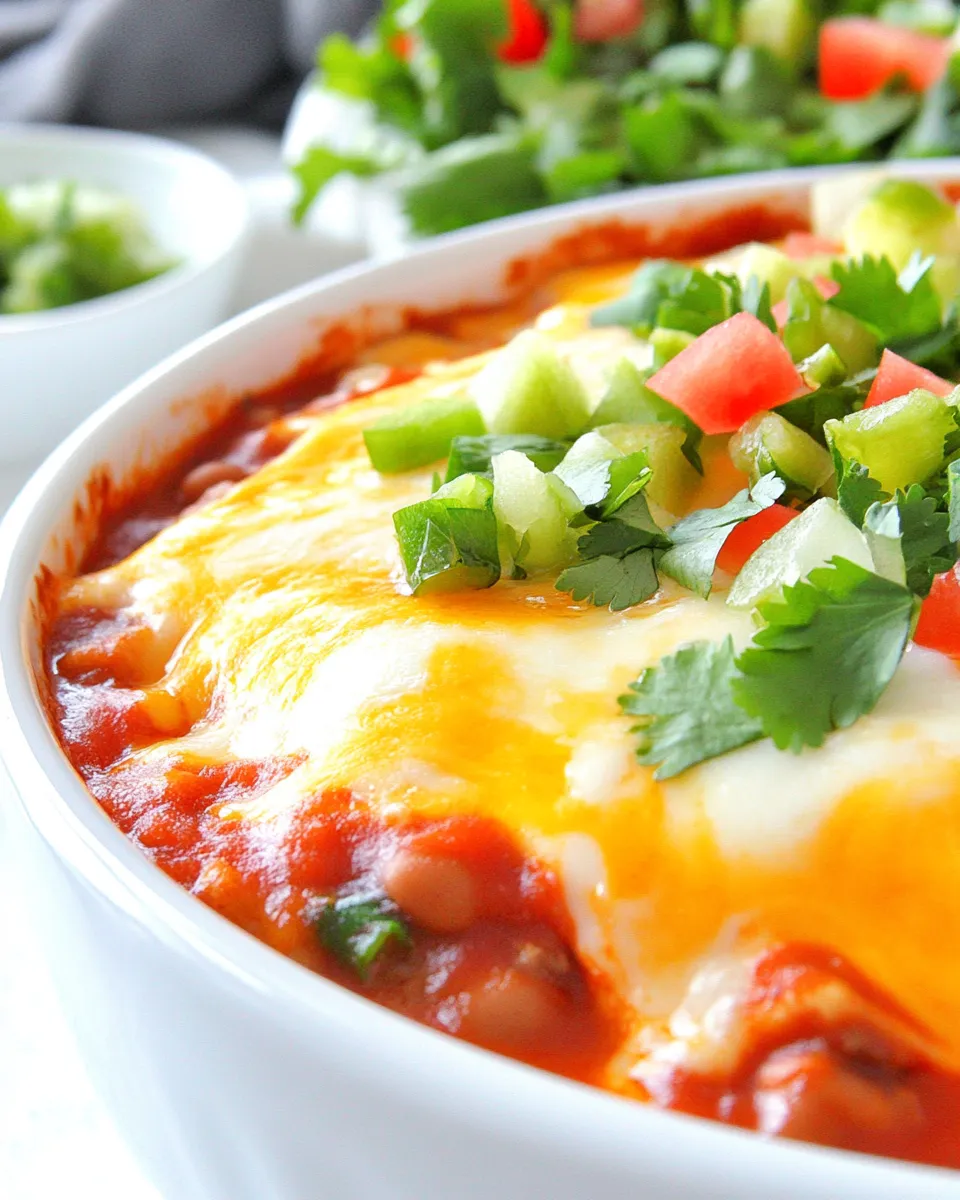 Delicious Cheesy Beef & Bean Enchilada Dip dish photo