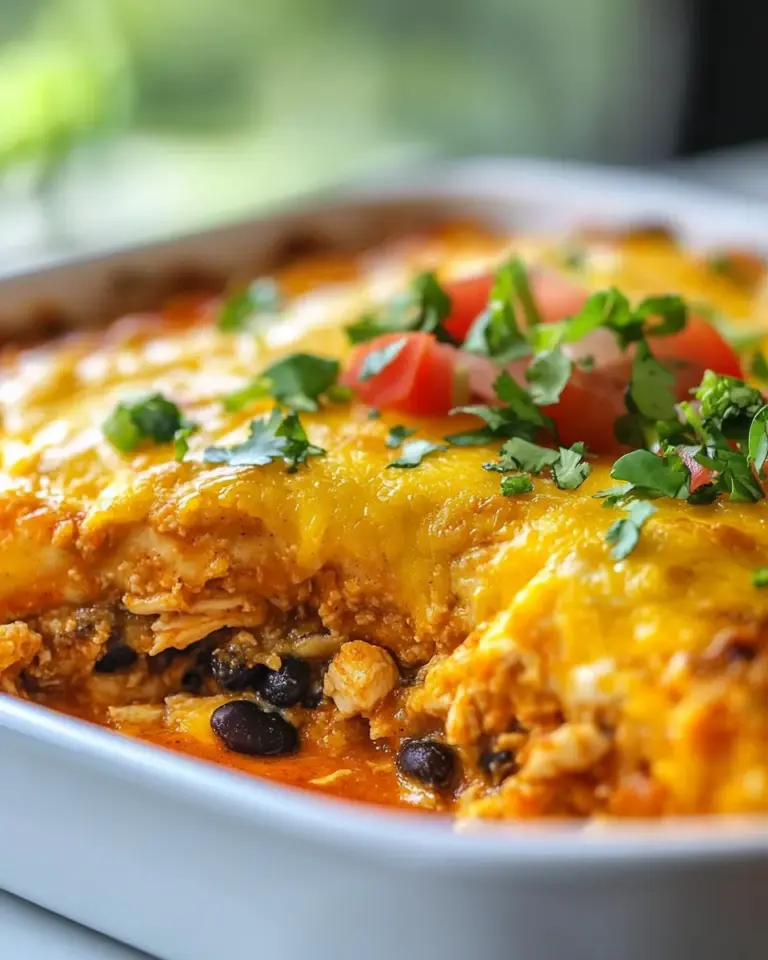 Homemade Cheesy Chicken Enchilada Bake photo