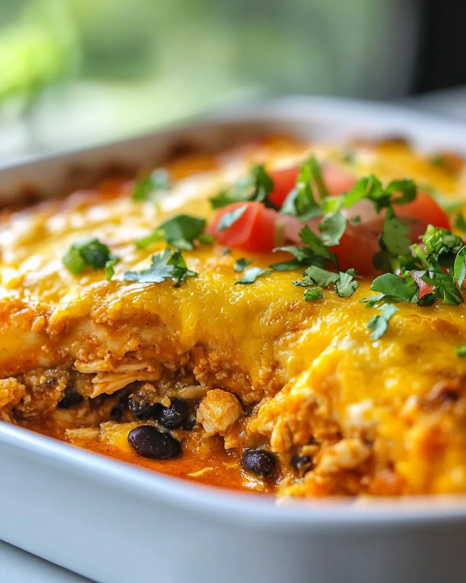 Homemade Cheesy Chicken Enchilada Bake photo