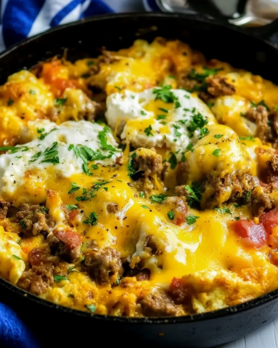 Delicious Cheesy Creole Breakfast Skillet dish photo