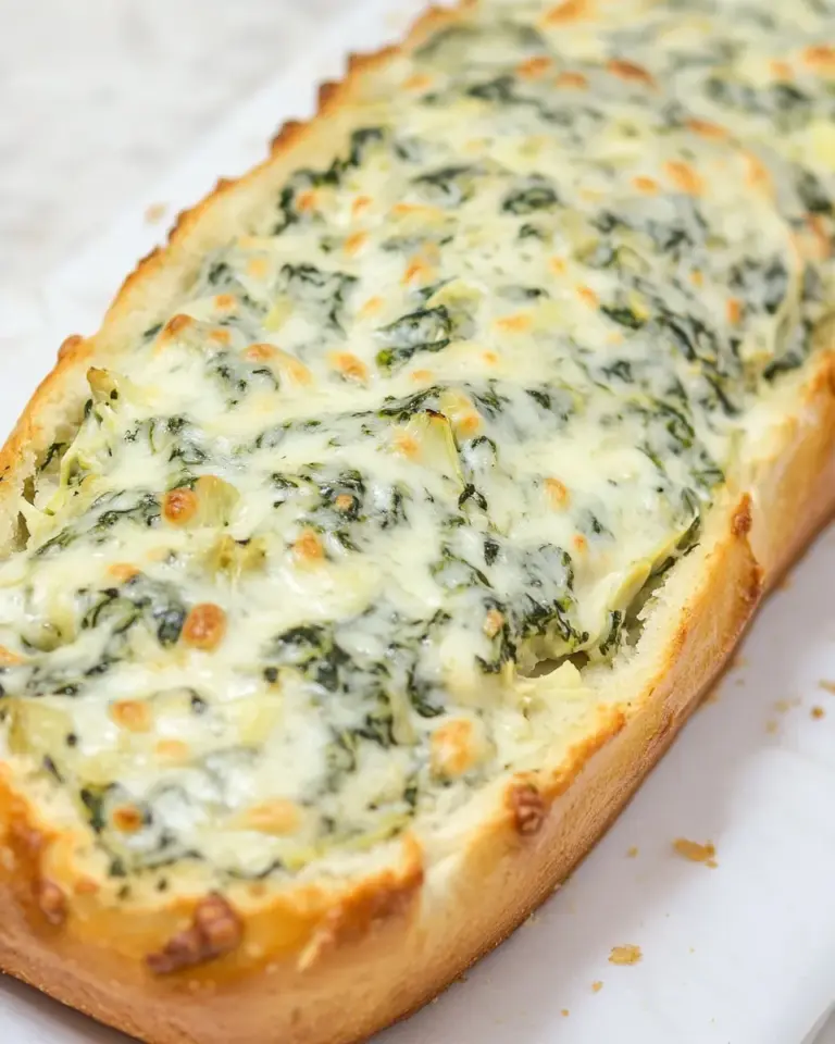 Homemade Cheesy Spinach Artichoke Bread photo