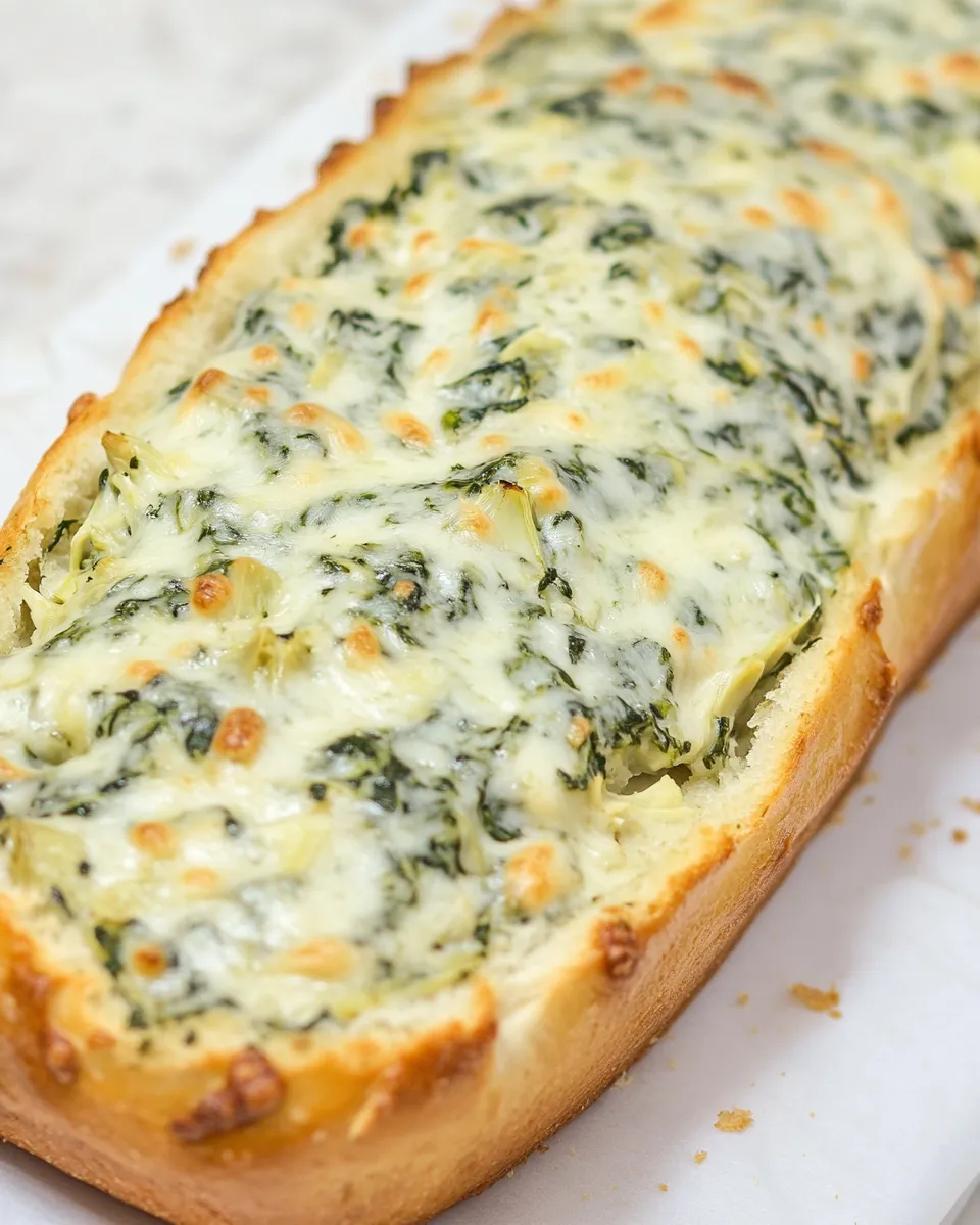Homemade Cheesy Spinach Artichoke Bread photo