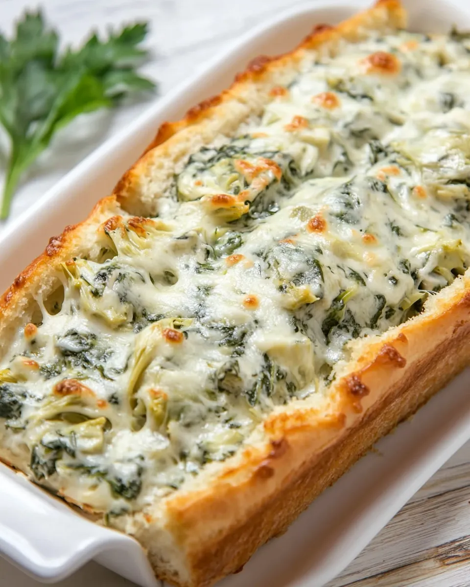 Classic Cheesy Spinach Artichoke Bread image