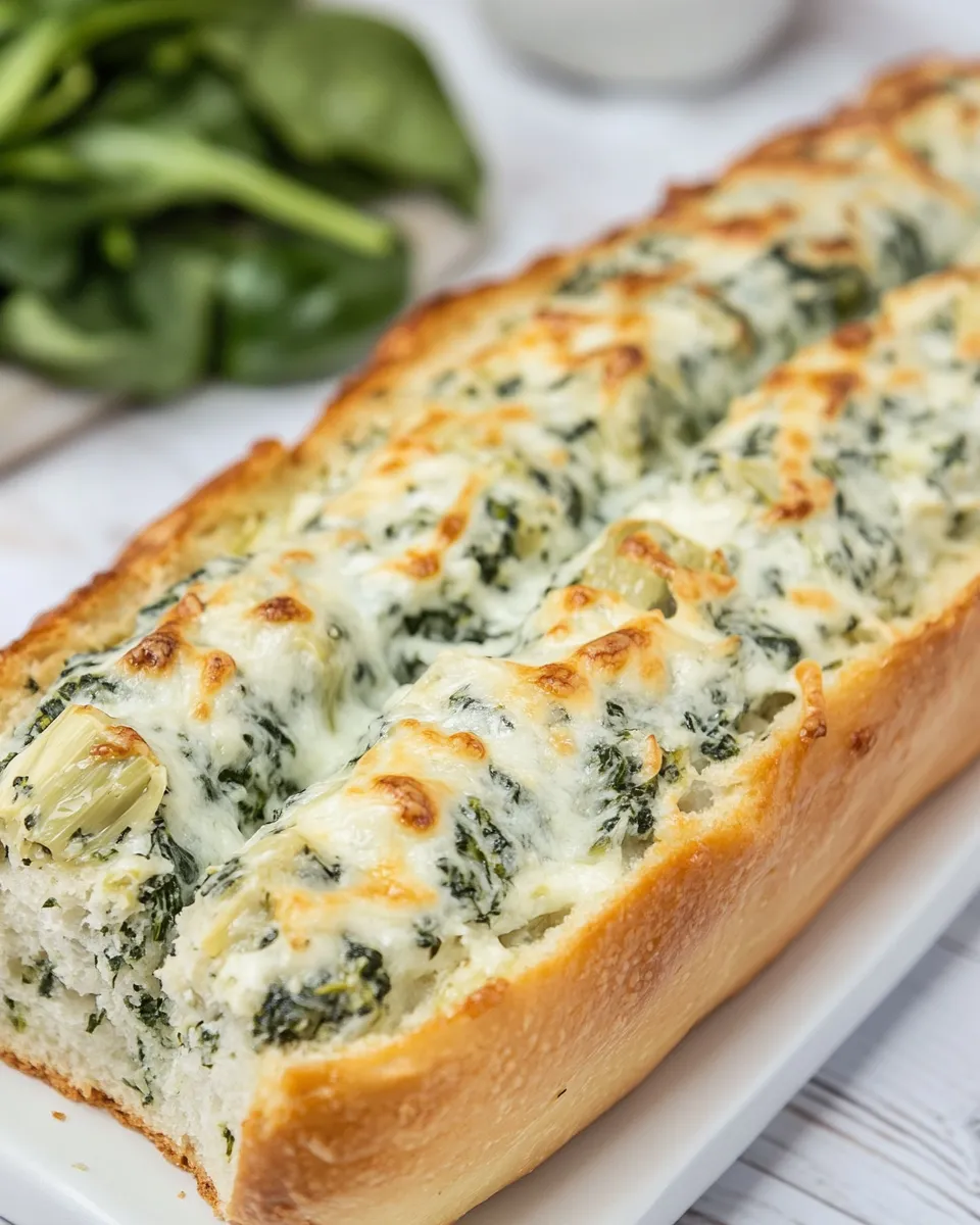 Easy Cheesy Spinach Artichoke Bread recipe photo
