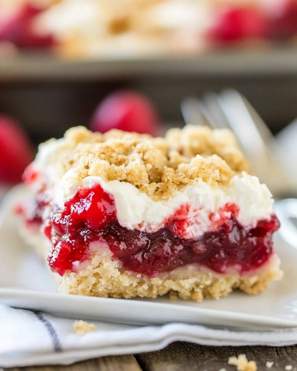 Homemade Cherry Pie Sour Cream Crumb Bars photo