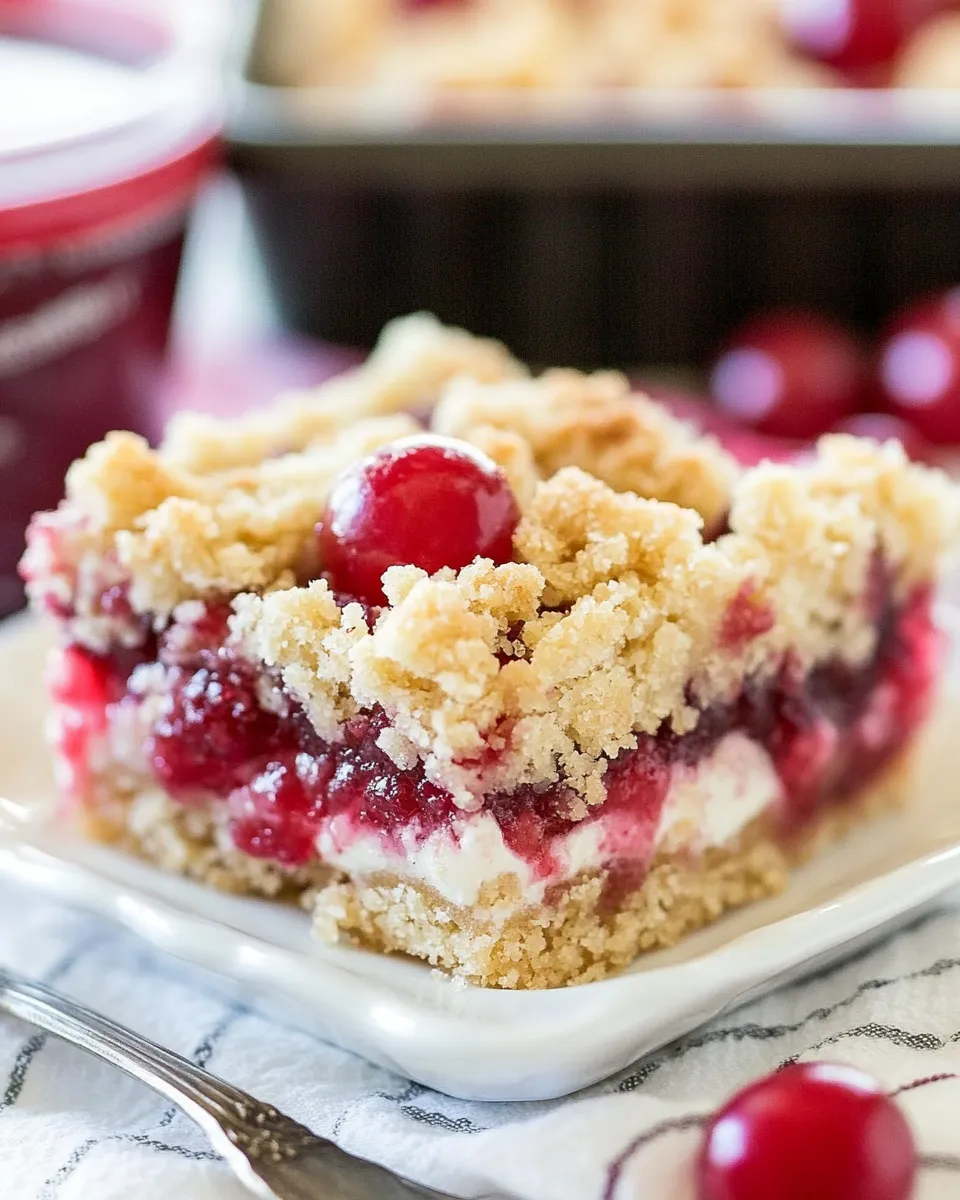 Easy Cherry Pie Sour Cream Crumb Bars picture