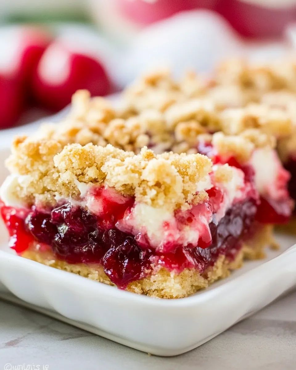 Delicious Cherry Pie Sour Cream Crumb Bars shot