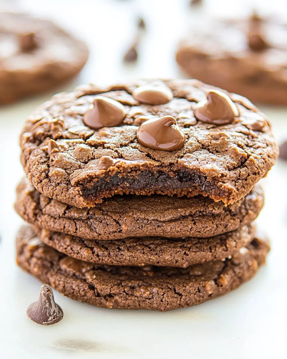 Delicious Chewy Chocolate Fudge Cookies (Vegan) shot