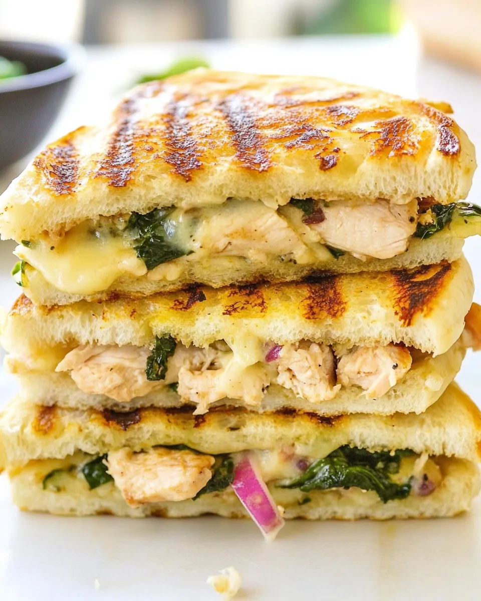 Easy Chicken Florentine Panini recipe image
