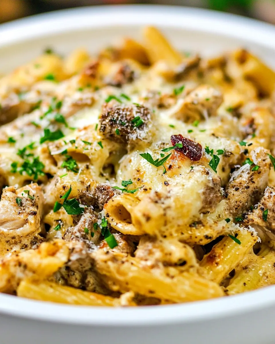 Delicious Chicken Mozzarella Pasta shot