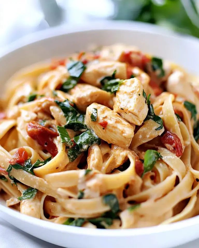 homemade Chicken Pasta with Roasted Red Pepper Cream Sauce Recipe photo